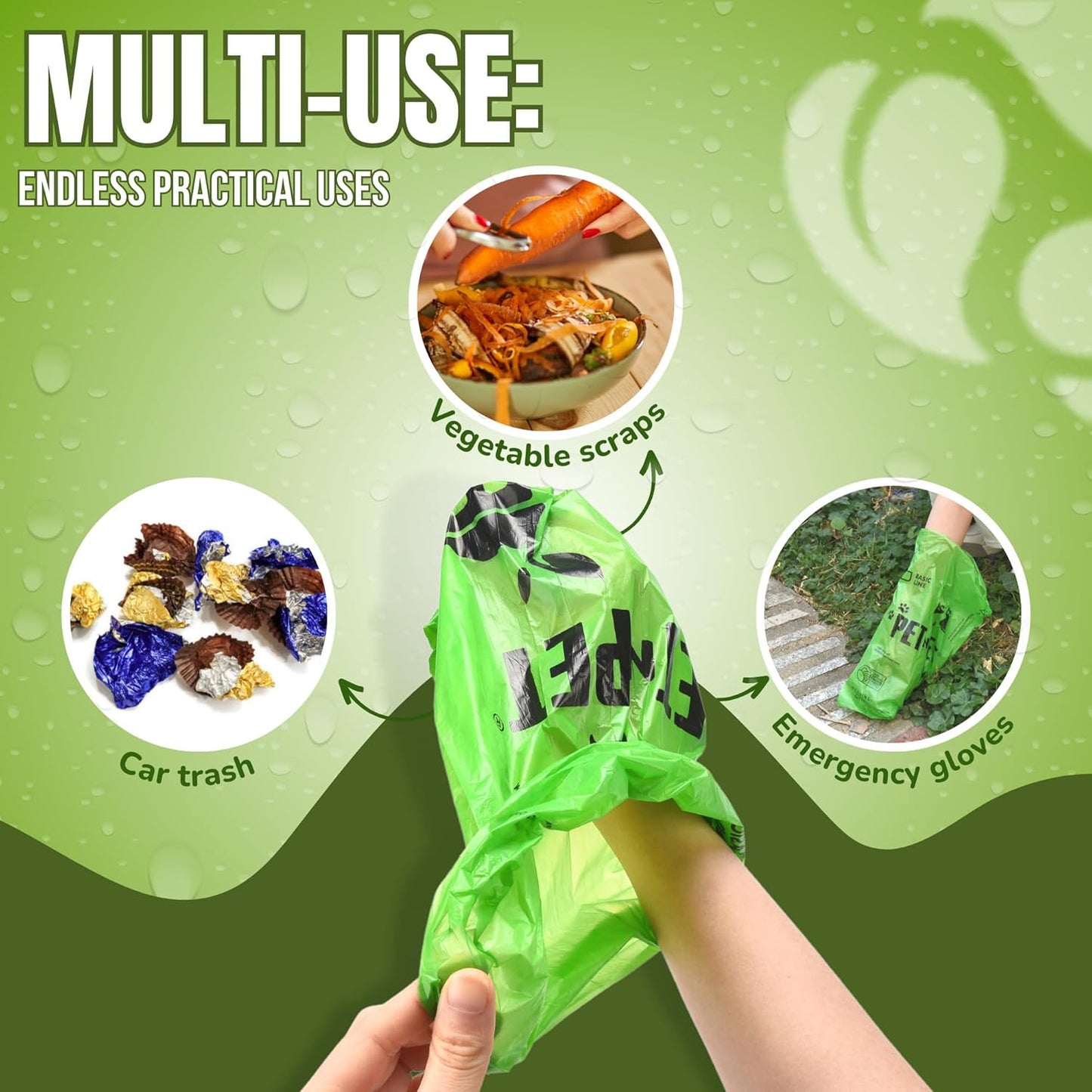 1080 Count Dog Poop Bags USDA 41 Percent Plant Based 60 Rolls of Strong & Thick Dog Waste Poo Bags 9X13 Green Unscented Poop Holder